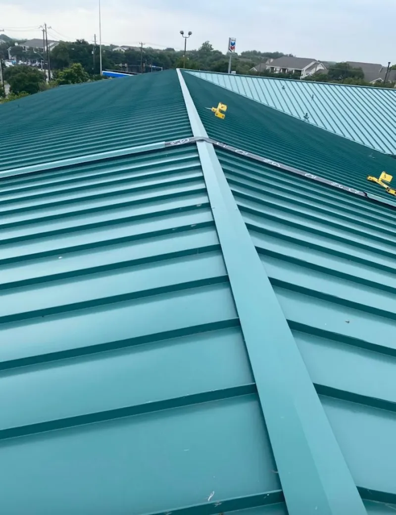 Green commercial metal roof ridge and valley for Metal Roof Repair in Kahaluu